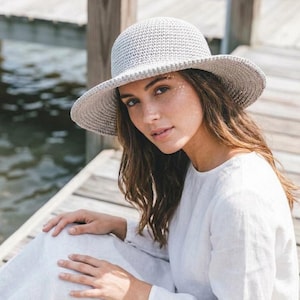 Crochet June Sun Hat Wide Brim Summer Accessory PDF Pattern