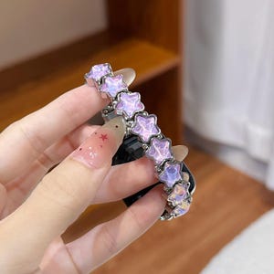 Iridescent Purple Star Y2K Fairycore Smartwatch Strap Samsung Galaxy Watch Band Aesthetic Kawaii Bracelet Unique Gift for Her Purple Star