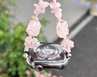 Fairycore Colorful Stone Apple Watch Band | Boho Macrame Strap for 40mm 42mm 44mm 46mm Series