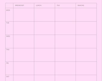 Weekly Meal Planner Template Editable Canva