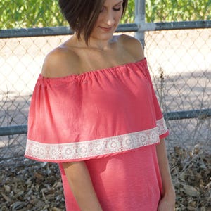Naaipatroon dames off-shoulder top, naaipatroon voor beginners dames, zomershirtpatroon met ruches top voor dames, Seamingly Smitten
