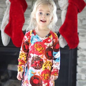 Mädchen Strick Nachthemd Schnittmuster, Pyjamas PDF Schnittmuster, Mädchen Nachthemd Schnittmuster, Baby Kleinkind Nachthemd Schnittmuster