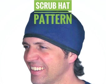 Men’s Scrub Hat sewing pattern | mens surgical scrub hat pattern | unisex scrub hat pattern  | unisex scrub hat instant download bestseller