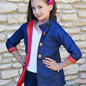Manteau pour fille, patrons de couture PDF imprimables, modèle pdf de manteau pour les filles, patrons de couture pdf, modèle de manteau d&#39;automne pour veste