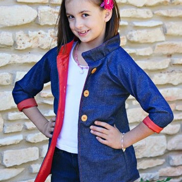 Girls coat PDF sewing patterns printable, seamingly smitten coat pdf pattern for girls, pdf sewing patterns, jacket fall coat pattern