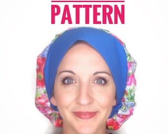 Scrub hat Sewing Pattern tutorial | DIY Surgical Scrub Hat for women sewing pattern pdf | instant download | bestseller scrub cap pdf