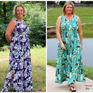 Womens Maxi Dress Pdf Sewing Pattern Boho Summer Racerback - Etsy