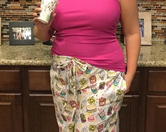Women's Pajama Pants sewing pattern; pajama pants pattern with pockets, XS-XXXL, US Letter paper, printable pattern