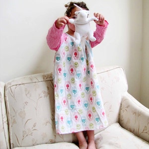 Girls long sleeve nightgown easy PDF sewing pattern instant image 2