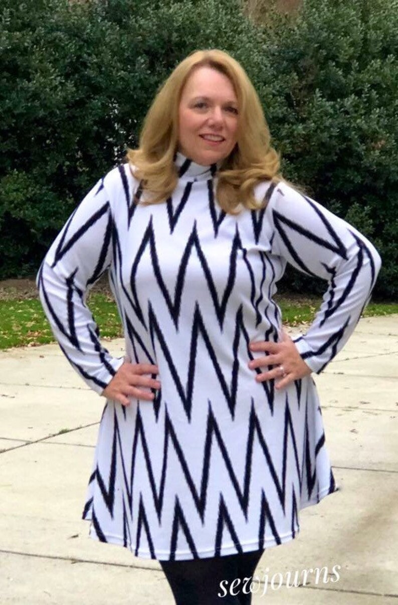 Turtleneck Dress Sewing Pattern for Women Womens High Neck Etsy