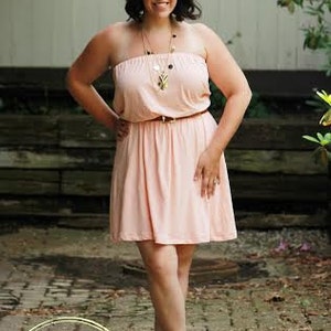 womens sundress pdf sewing pattern for beginners, strapless or with straps Easter spring summer dress pattern instant download print at home