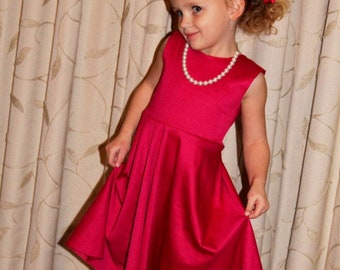Girls Dress PDF pattern - Circle Skirt Twirl Skirt Dress, Toddler Twirl Dress PDF sewing pattern, circle skirt dress pdf sewing pattern