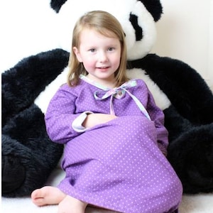 Girls long sleeve nightgown easy PDF sewing pattern instant image 6