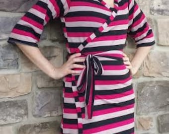 Women's Wrap Dress PDF sewing pattern for Women knit instant download, wrap dress sewing pattern, Seamingly Smitten