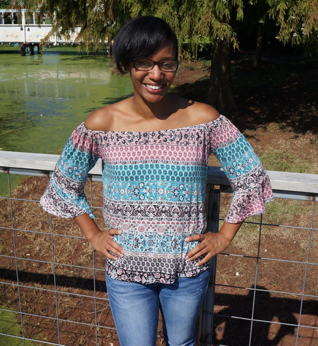 Women's off the Shoulder Top Pdf Sewing Pattern; Summer Cold Shoulder ...