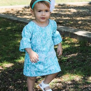 Girls dress pdf sewing pattern, aline dress pattern girls long sleeve dress pattern, short sleeve summer dress pattern long sleeve pattern