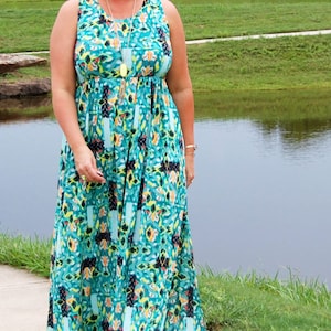 Womens Maxi Dress Pdf Sewing Pattern, Boho Summer Racerback Tank ...