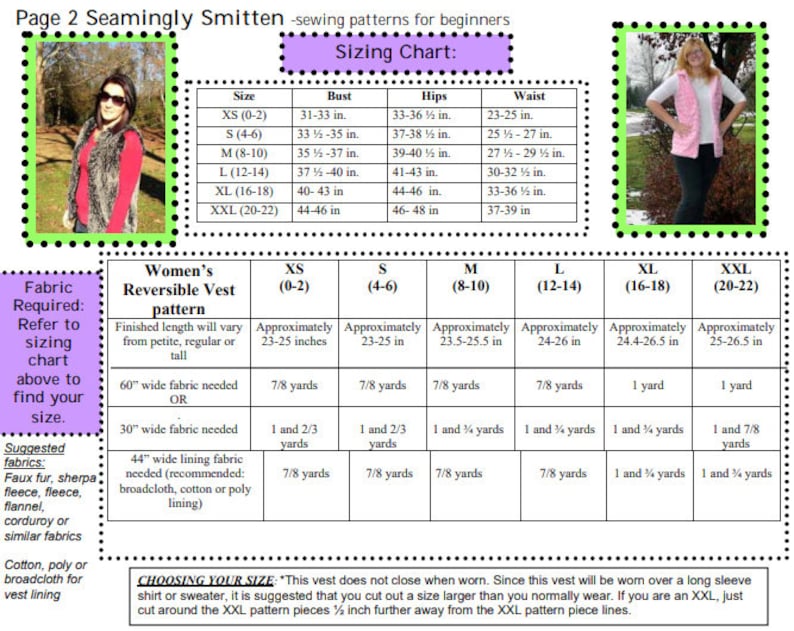 Women's Vest pdf sewing pattern, vest sewing pattern seamingly smitten, fur vest pdf pattern, winter vest pdf sewing pattern for women image 6