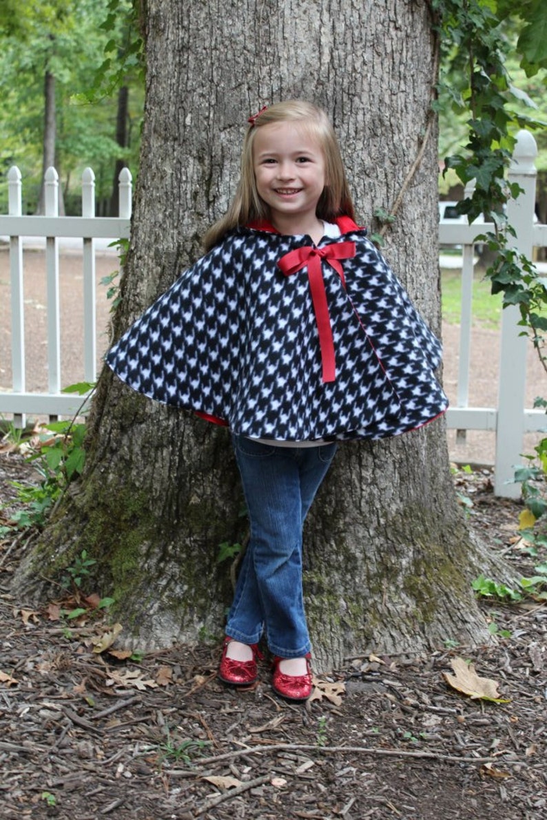 Cozy Hooded Cape pdf sewing pattern, cape sewing pattern PDF, christmas coat pattern, seamingly smitten, cape pattern girls pdf pattern image 1