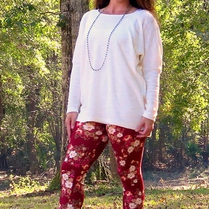 Womens Dolman Shirt Top Tunic sewing pattern, long sleeve knit dolman drop sleeve top PDF pattern sewing pattern seamingly smitten