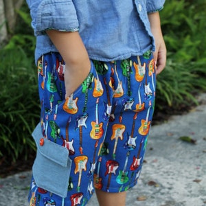 Boys Cargo Shorts sewing pattern for boys sizes 3 months 8 years, easy summer shorts pattern for beginners, pdf pattern Seamingly Smitten image 4
