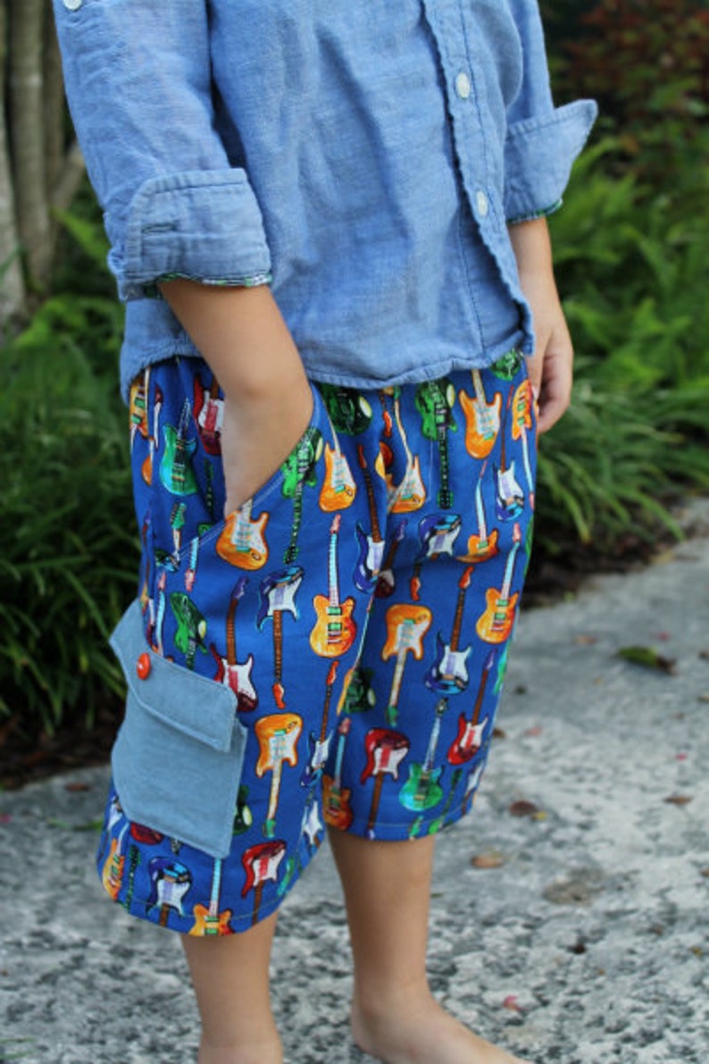 Boys Cargo Shorts sewing pattern for boys sizes 3 months 8 years, easy summer shorts pattern for beginners, pdf pattern Seamingly Smitten image 4