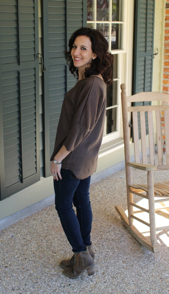 Womens Dolman Shirt Top Tunic Sewing Pattern, Long Sleeve