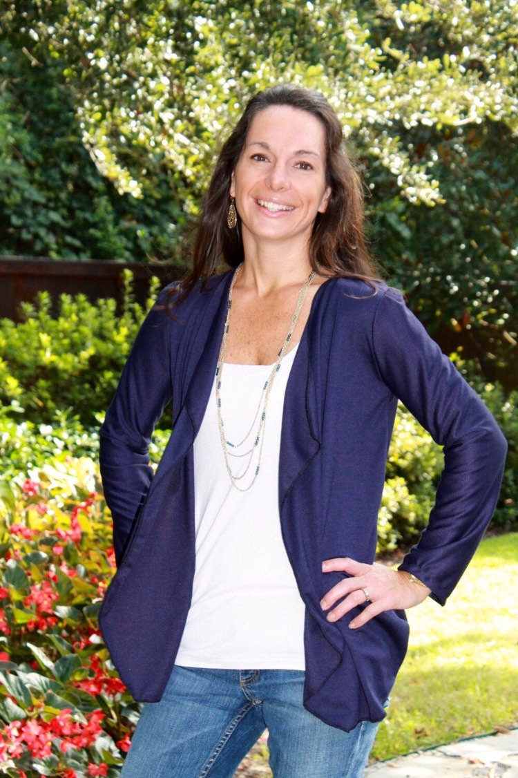 womens draped cardigan