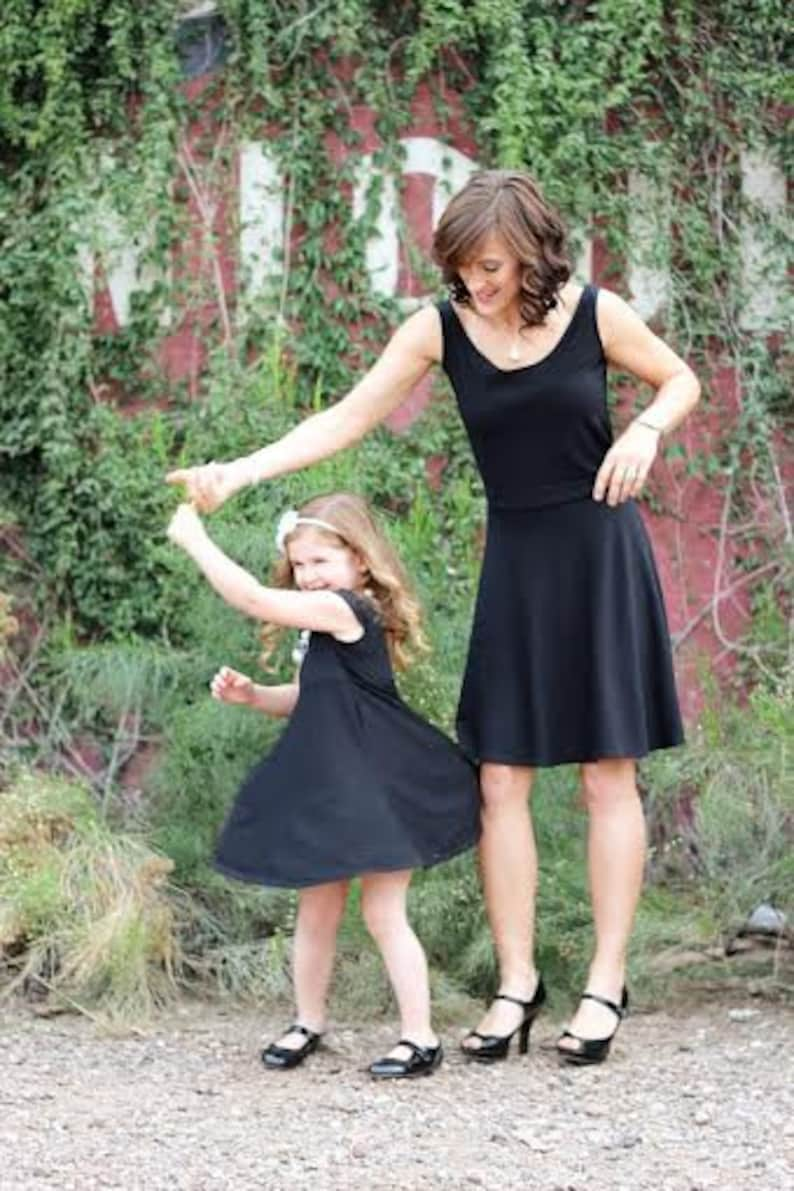 Circle Skirt Dress Pattern for Girls Women PDF sewing patterns, circle skirt dress girls pattern, mommy and me dress pattern, pdf sewing image 1