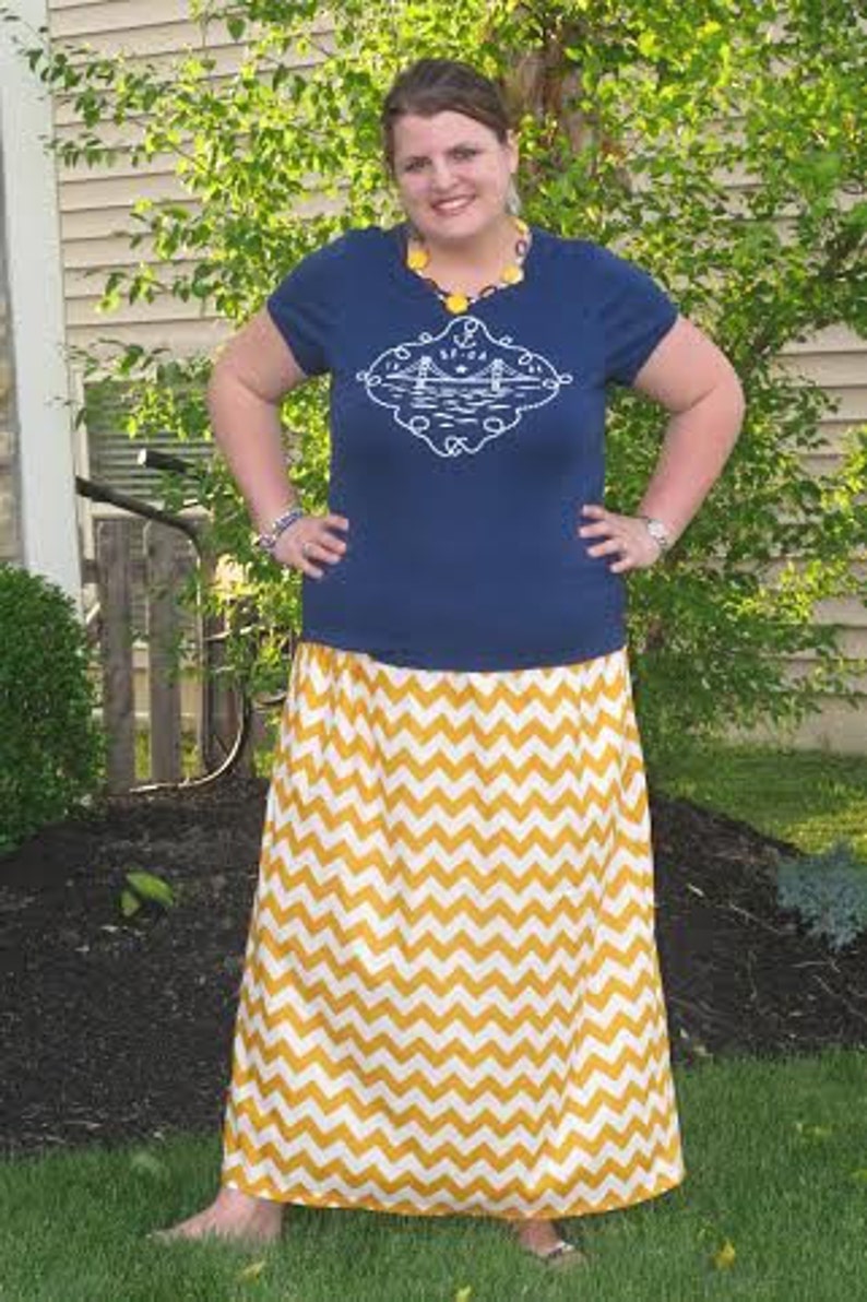 Maxi Skirt pdf sewing pattern for woman, woman maxi skirt pdf sewing pattern, short skirt high low and maxi skirt pdf pattern for women image 3