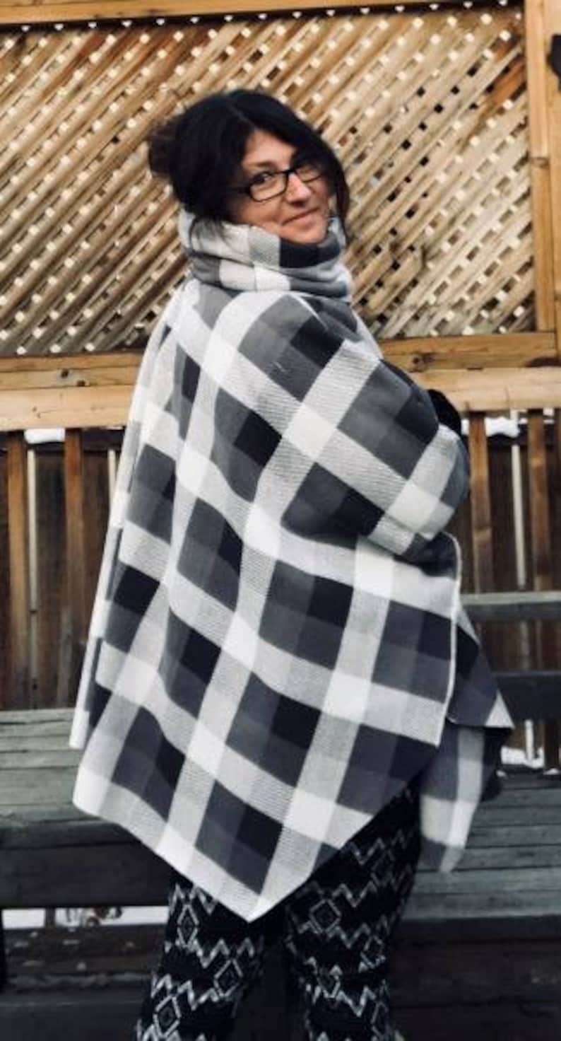 Womens Poncho Sewing Pattern with Hood Cowl Neck Poncho