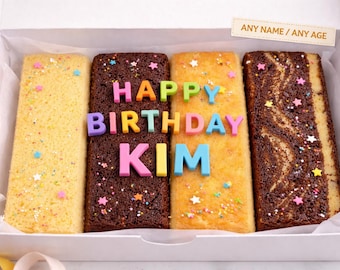 Personalized Birthday Cake Gift Box | Mini Assorted Cakes | Custom Name Dessert Box | Japanese Style Cake Flavors | Sweet Treats