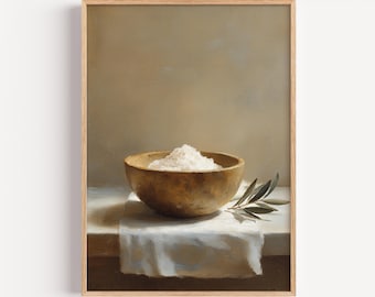 Salt of the Earth — Modern Sacred Still Life Print, Christian Wall Art, Digital Download, Jesus Oil Painting, Peaceful Faith Home Decor