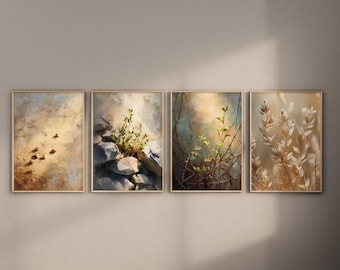 The Parable of the Sower – The Four Soils Collection, Modern Christian Oil Paintings, Digital Download, Bible Story Wall Art Set, Jesus,