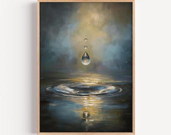 God's Teardrop From Heaven - Inspirational Christian Wall Art, Faith Decor, Symbolic Bible Artwork, Spiritual Home Print, Digital Download