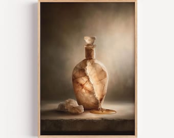 The Broken Alabaster Jar Christian Wall Art – Mary Anointing Jesus Biblical Devotion Art Print, Anointing of Jesus, Modern Christian Artwork