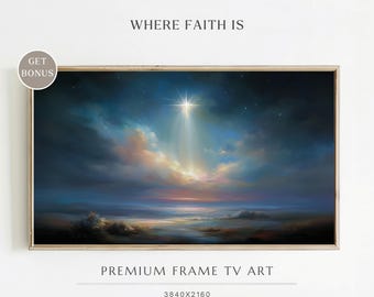 Frame TV Art - The Star of Bethlehem - Modern Christian Wall Art, Minimal Bible Art, Digital Download, Bible Print, Christmas Nativity Art