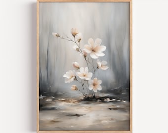 Beauty for Ashes – Isaiah 61:3, Rising From Ruins, Christian Oil Painting Wall Art, Digital Download, Modern Minimal Hope Worship Decor,