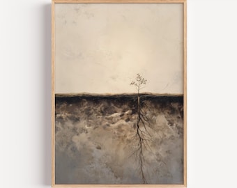 You Are Growing Wall Art, Faith Growth Christian Print, Roots Scripture Art, Neutral Beige Inspirational Decor, Christian Printable