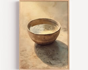Living Water - John 4:14, Modern Christian Wall Art | Scripture Inspired “He Restores My Soul” Artwork, Faith Home Décor, Digital Download,