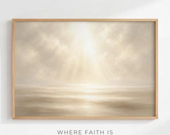 Be still, and know that I am God - Modern Christian Wall Art, Modern Bible Art, Bible Story Print, Light in Stillness, Digital Download