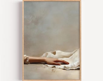 Woman Touching the Hem – Modern Christian Art, Woman Reaching Jesus Garment, Faith and Healing Print, Digital Download, Hem Of His Garment