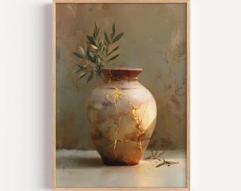 Broken but Redeemed - Modern Symbolic Christian Wall Art, Made New To Hold His Spirit, Digital Download, He Makes All Things New