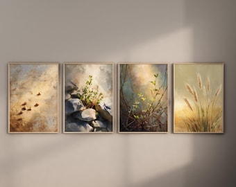 The Parable of the Sower – The Four Soils Collection, Modern Christian Oil Paintings, Digital Download, Bible Story Wall Art Set, Jesus,