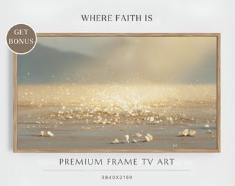 Frame Tv Art Morning Manna – Daily Bread from Heaven Exodus 16:4, Modern Christian Tv Art, Peaceful Faith Oil Painting