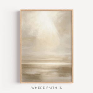 Be still, and know that I am God - Modern Christian Wall Art, Modern Bible Art, Digital Download, Bible Story Print, Light in Stillness