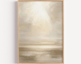 Be still, and know that I am God - Modern Christian Wall Art, Modern Bible Art, Digital Download, Bible Story Print, Light in Stillness