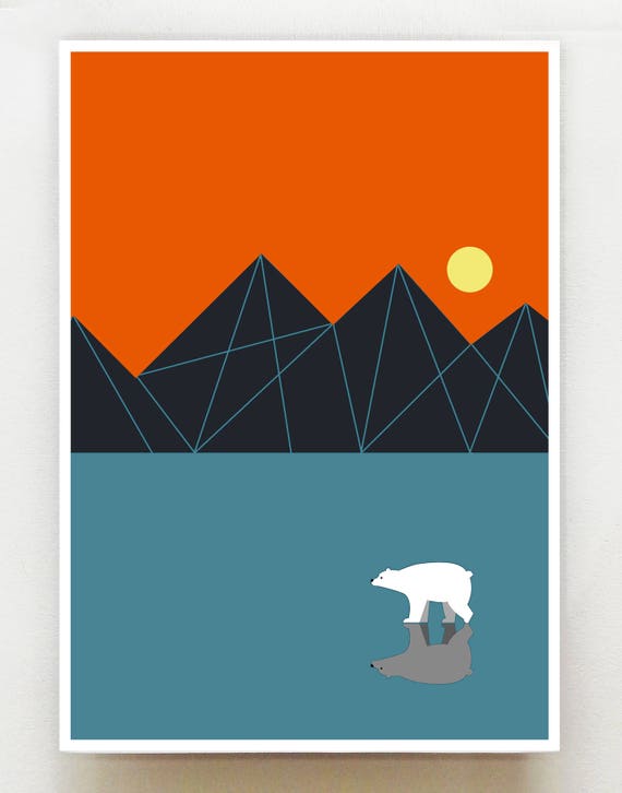 Solo, polar bear on the ice, print, GEO33