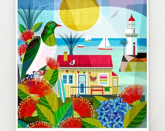 Kiwi summer series 4, print, NZA179