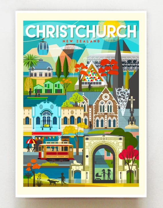Christchurch, New Zealand, print, NZA224